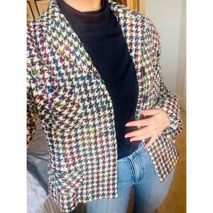 VINTAGE Italian multi color houndstooth blazer